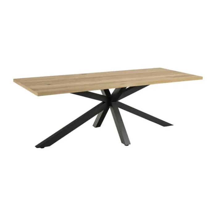 CASA Living Heaven Spisebord H 75,5 x B 220 x L 90 cm - Glas/metal - Vild eg/sort