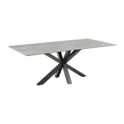 CASA Living Heaven Spisebord H 75,5 x B 200 x L 100 cm - Keramik/metal - Grå anista/mat sort