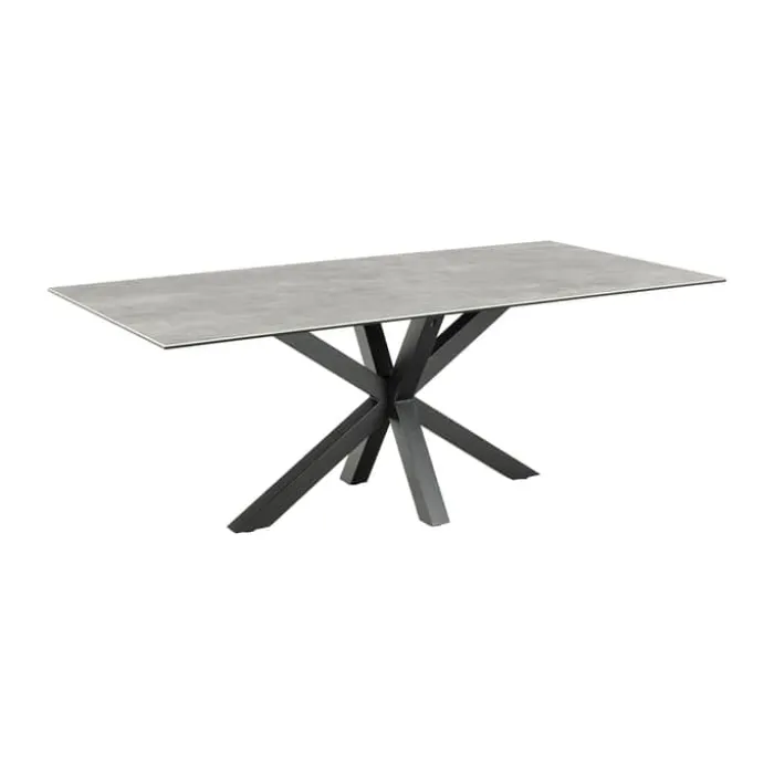 CASA Living Heaven Spisebord H 75,5 x B 200 x L 100 cm - Keramik/metal - Grå anista/mat sort