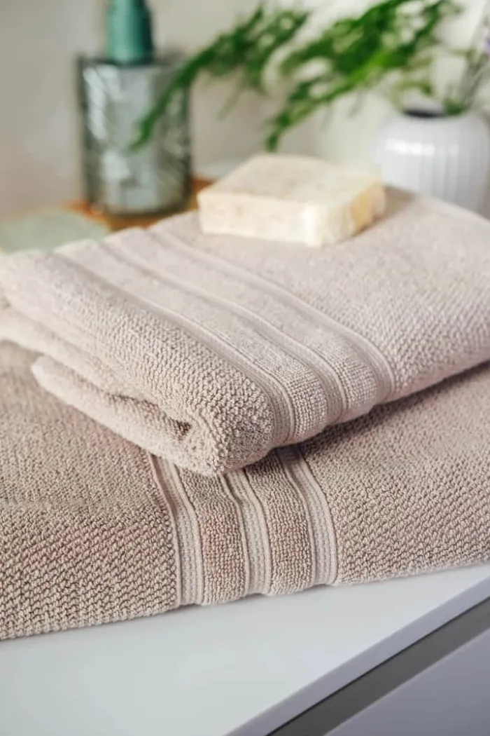 CASA Living Håndklæde B 50 x L 100 cm - Økologisk bomuld - Taupe