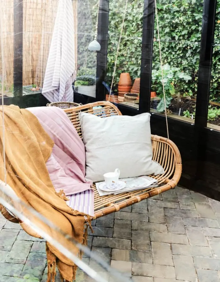 CASA Living Hængestol til 2 personer H 50 x B 110 x D 60 cm - Rattan - Lys natur