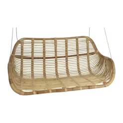 CASA Living Hængestol til 2 personer H 50 x B 110 x D 60 cm - Rattan - Lys natur