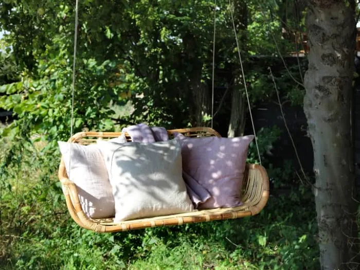 CASA Living Hængestol til 2 personer H 50 x B 110 x D 60 cm - Rattan - Lys natur