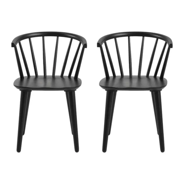 CASA Living Ida Spisebordsstol - 2 stk H 75 x B 51,5 x D 51 cm - Gummitræ - Mat sort
