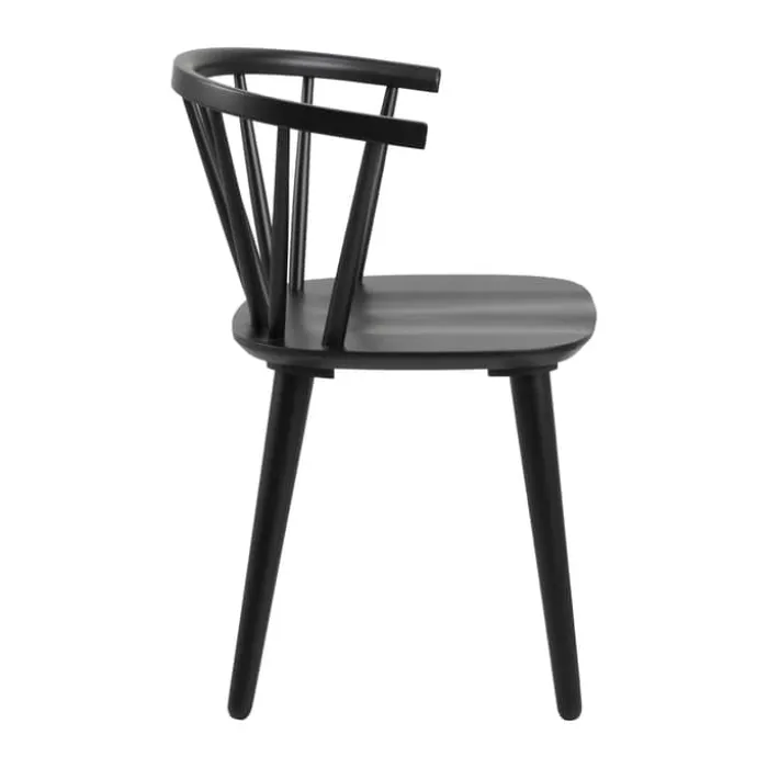 CASA Living Ida Spisebordsstol - 2 stk H 75 x B 51,5 x D 51 cm - Gummitræ - Mat sort
