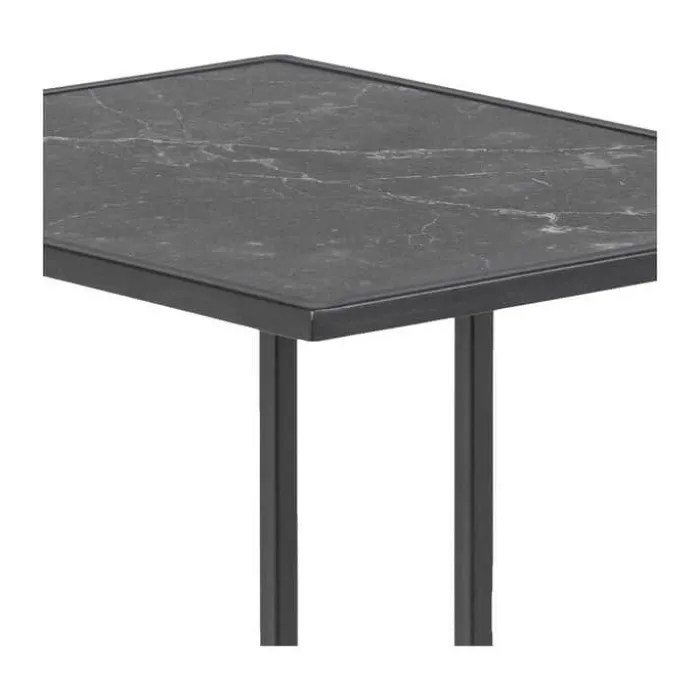 CASA Living Infinity Hjørnebord H 63 x B 43 x D 35 cm - Melamin/metal - Sort