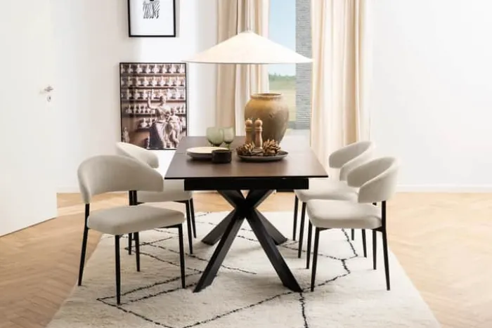CASA Living Irwine Spisebord H 76 x B 210 x L 90 cm - Keramik/stål - Rustbrun