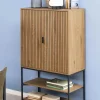 CASA Living Jaipur Skab H 140 x B 80 x D 40 cm - Melamin/metal - Natur/sort