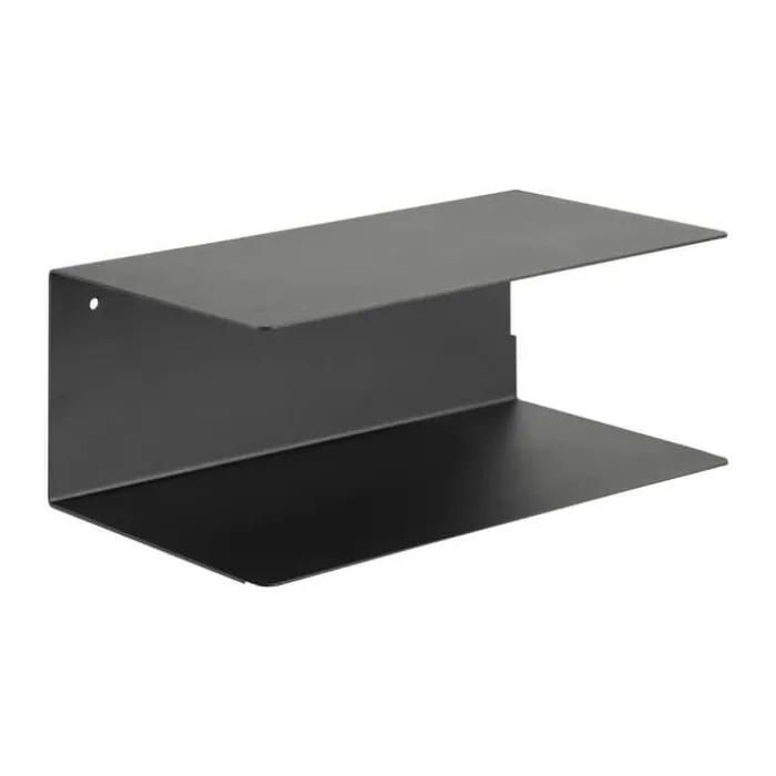CASA Living Joliet Væghylde - 2 stk. H 14 x B 35 x D 20 cm - Metal - Sort