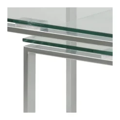 CASA Living Katrine Indskudsbord - 3 dele H 55 x B 50 x L 50 cm - Glas/stål - Klar