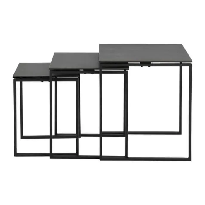 CASA Living Katrine Indskudsbord - 3 dele H 55 x B 50 x L 50 cm - Keramik/stål - Sort