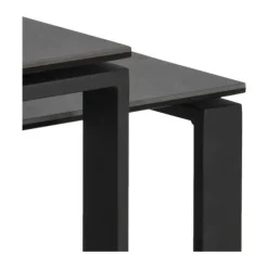 CASA Living Katrine Sofabordssæt - 2 stk H 37,5 x B 55 x L 115 cm - Keramik/metal/glas - Sort