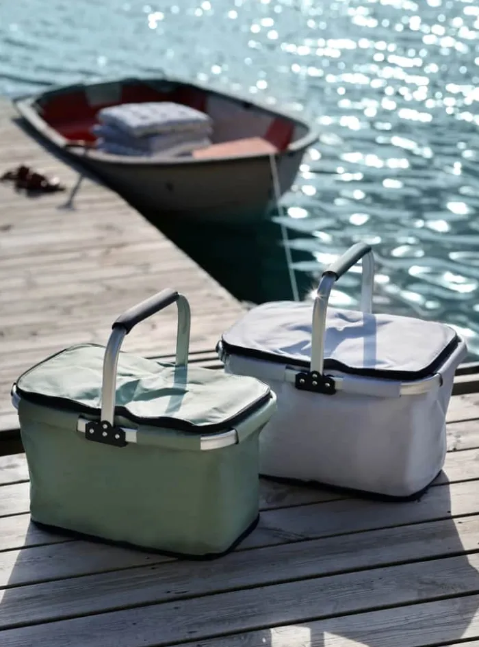 CASA Living Kølekurv H 22 x B 42 x D 30 cm - Polyester - Blå