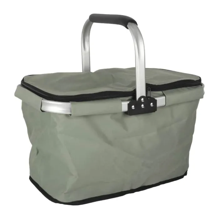 CASA Living Kølekurv H 22 x B 42 x D 30 cm - Polyester - Grøn