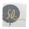 CASA Living Kort - 50 års Bryllupsdag H 7,5 x B 7,5 cm - Papir - Guldfarvet