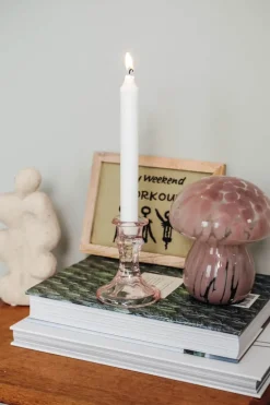 CASA Living Kronelysestage H 10 cm - Glas - Rosa