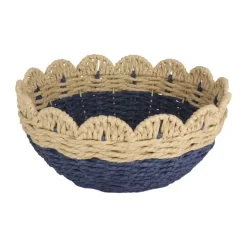 CASA Living Kurv Ø 25,5 x H 11 cm - Papir - Blå