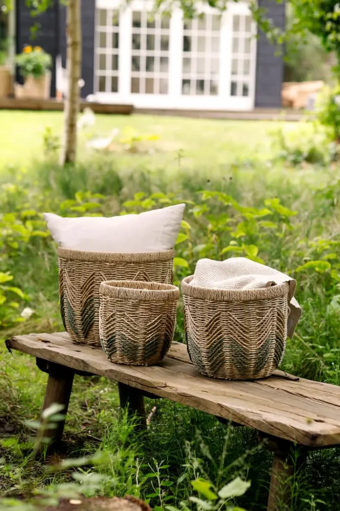 CASA Living Kurv Ø 31 x H 28 cm - Papirgarn - Natur