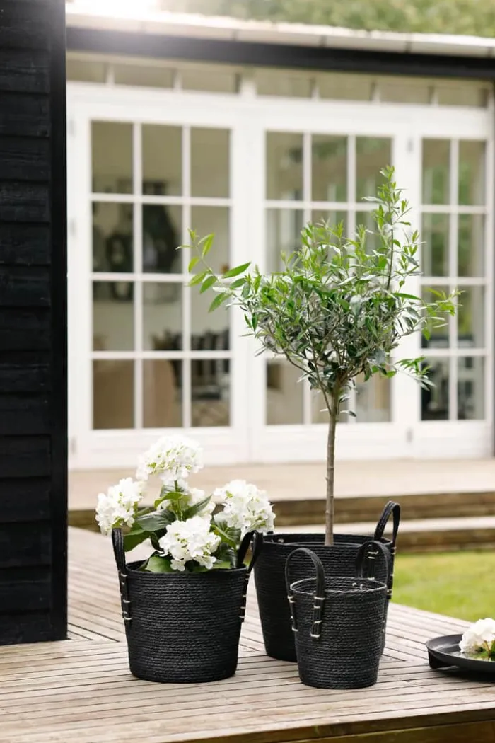 CASA Living Kurv Ø 33 x H 28 cm - Polyethylen - Sort