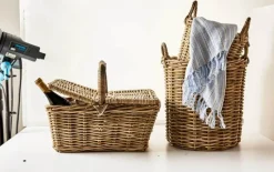 CASA Living Kurv Ø 20 x H 20 cm - Rattan - Grå