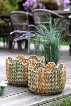 CASA Living Kurv Ø 36 x H 24,5 cm - Vandhyacint/papirgarn