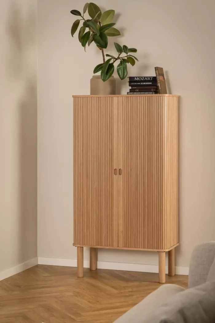 CASA Living Langley Skab H 145 x B 80 x D 40 cm - Egetræ - Natur