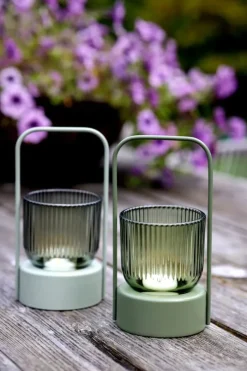 CASA Living Lanterne H 20 cm - Glas/metal - Grøn