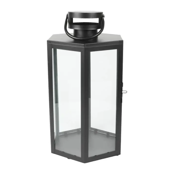 CASA Living Lanterne H 43 cm - Metal/glas - Sort