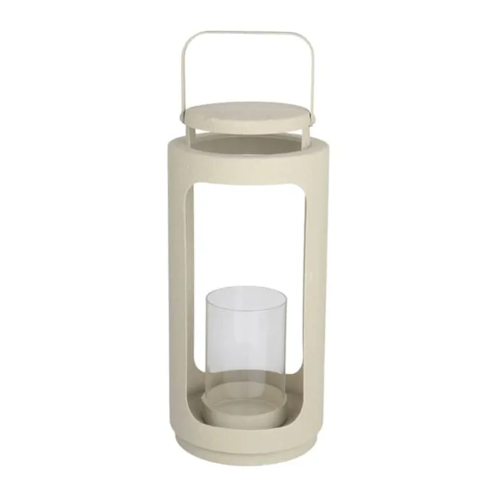 CASA Living Lanterne H 42,5cm - Metal/glas - Beige