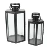 CASA Living Lanterne H 34 cm - Metal/glas - Sort