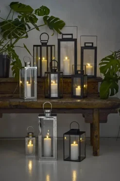 CASA Living Lanterne H 39 cm - Rustfrit stål/glas