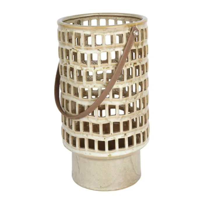 CASA Living Lanterne H 25 cm - Stentøj - Lysebrun