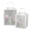 CASA Living Lanterne H 25 x B 18 x L 18 cm - Jern/glas - Hvid