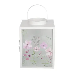 CASA Living Lanterne H 25 x B 18 x L 18 cm - Jern/glas - Hvid