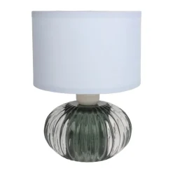 CASA Living LED Bordlampe Ø 13,5 x H 19,2 cm - Glas/stof - Blå