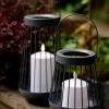CASA Living LED Lanterne Ø 15 x H 26 cm - Metal/plast - Grå