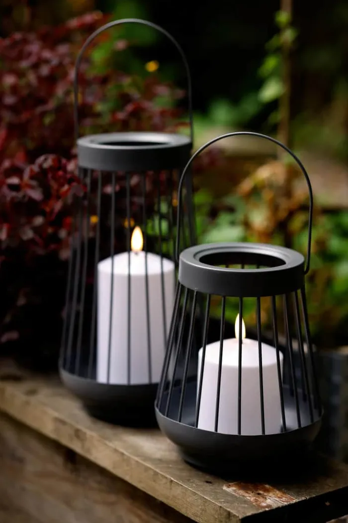 CASA Living LED Lanterne Ø 15 x H 26 cm - Metal/plast - Grå