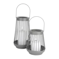 CASA Living LED Lanterne Ø 15 x H 26 cm - Metal/plast - Grå