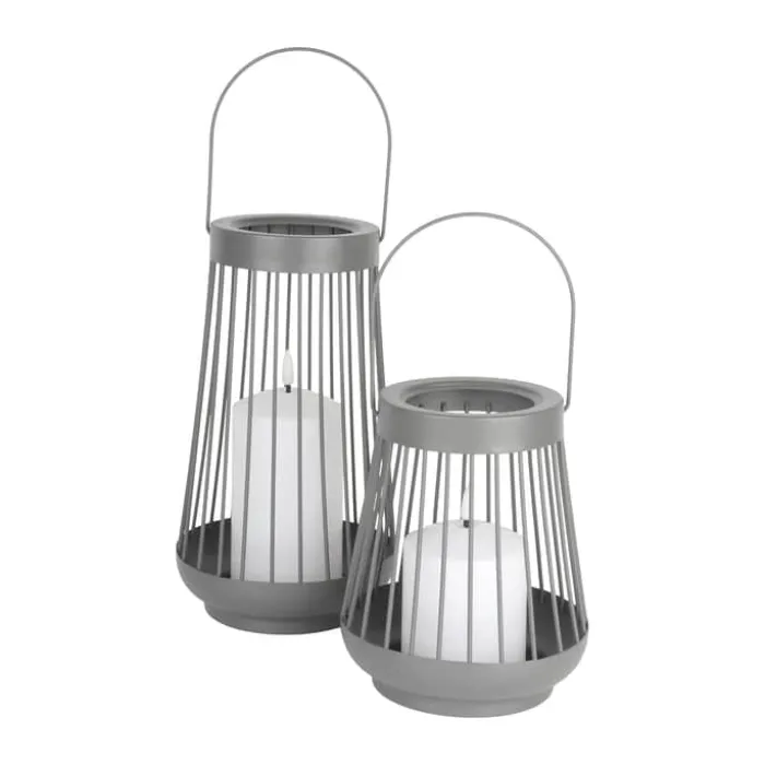 CASA Living LED Lanterne Ø 15 x H 26 cm - Metal/plast - Grå