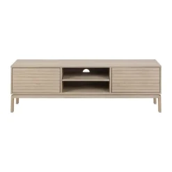 CASA Living Linley TV bord H 50 x B 160 x L 40 cm - Egefiner - Hvidpigmenteret
