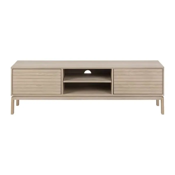 CASA Living Linley TV bord H 50 x B 160 x L 40 cm - Egefiner - Hvidpigmenteret