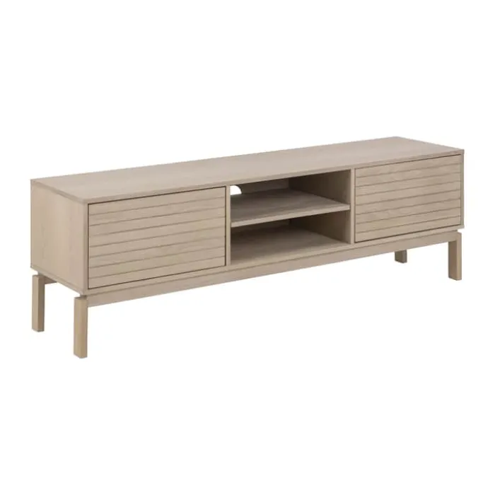 CASA Living Linley TV bord H 50 x B 160 x L 40 cm - Egefiner - Hvidpigmenteret