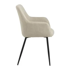 CASA Living Lizzy Spisebordsstol - 2 stk H 85 x B 59 x D 59 cm - Stof/stål - Beige