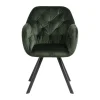 CASA Living Lola Spisebordsstol H 81,5 x B 57,5 x D 48,5 cm - Velour - Skovgrøn