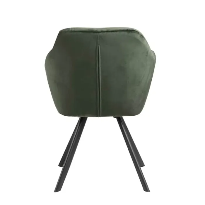 CASA Living Lola Spisebordsstol H 81,5 x B 57,5 x D 48,5 cm - Velour - Skovgrøn