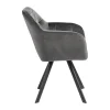 CASA Living Lola Spisebordsstol H 81,5 x B 57,5 x D 48,5 cm - Velour - Mørkegrå