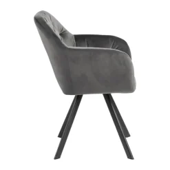 CASA Living Lola Spisebordsstol H 81,5 x B 57,5 x D 48,5 cm - Velour - Mørkegrå