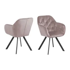 CASA Living Lola Spisebordsstol H 81,5 x B 57,5 x D 61,5 cm - Stof - Dusty rose