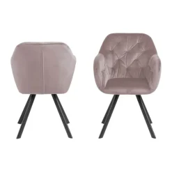 CASA Living Lola Spisebordsstol H 81,5 x B 57,5 x D 61,5 cm - Stof - Dusty rose