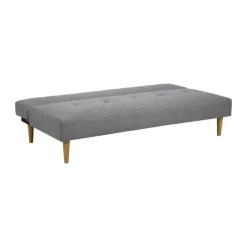 CASA Living Lucca Sovesofa H 74 x B 180 x D 86 cm - Stof/gummitræ - Lysegrå